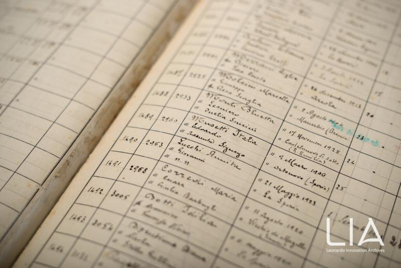 Dettaglio di un libro matricola della società Odero Terni Orlando