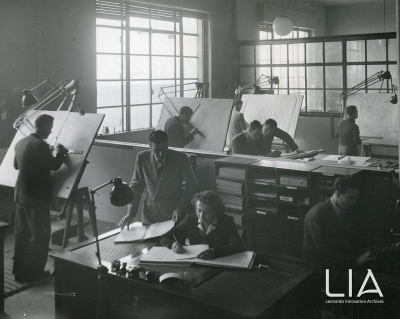 Nuovo Ufficio Studi della società Moto Fides; 1950