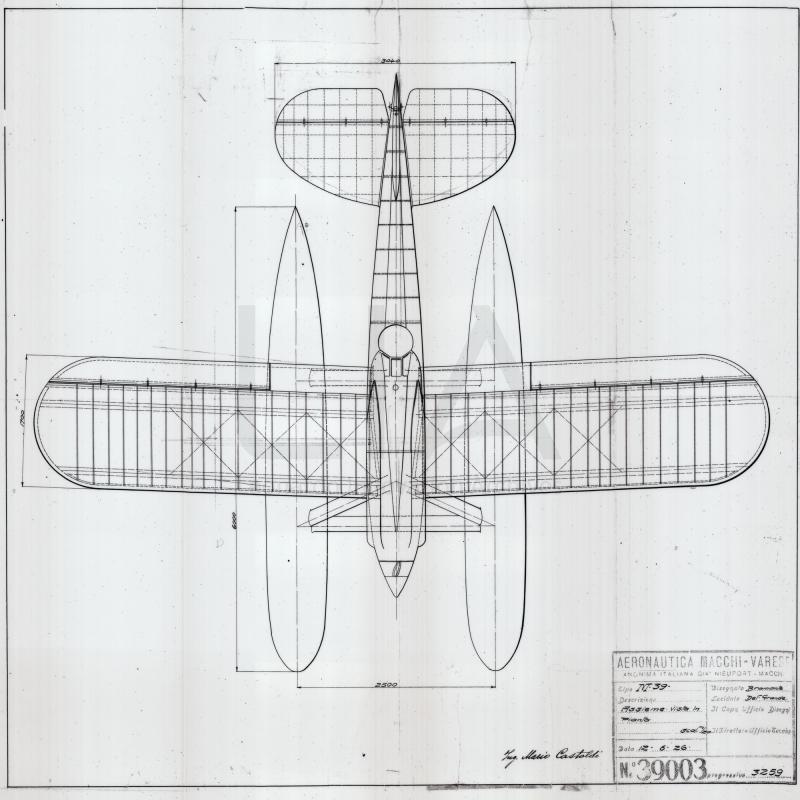 Aeronautica Macchi - Idro M.39 - Assieme vista in pianta