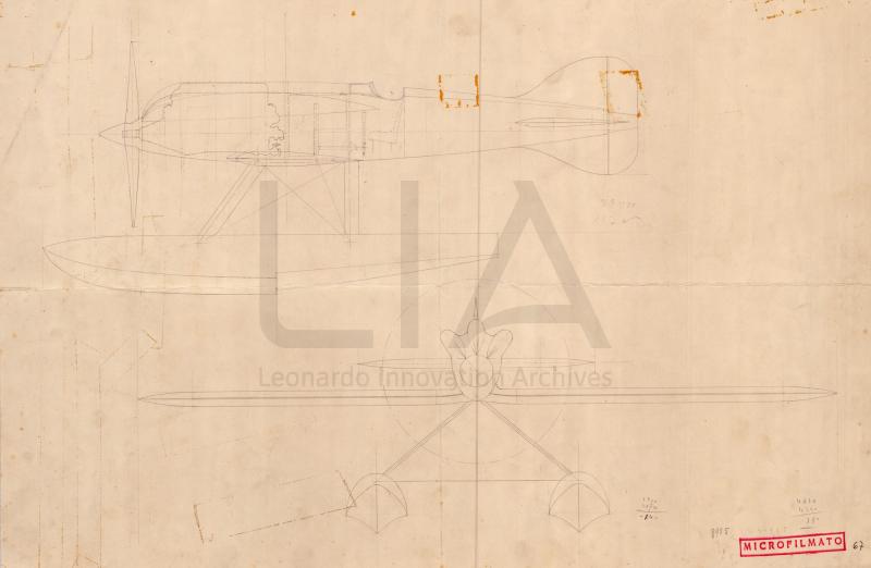 Aeronautica Macchi - Idro M.67 - Insieme, vista laterale e frontale