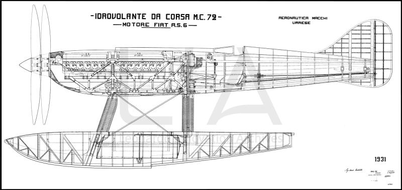 Aeronautica Macchi - Idro MC.72 - Assieme con vista laterale (copia)