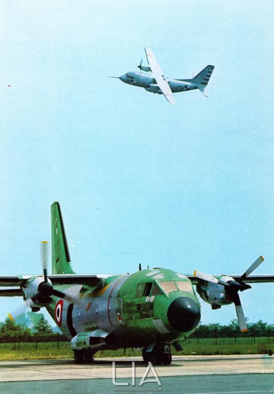 Aeritalia - velivolo G 222 a terra e in evoluzione