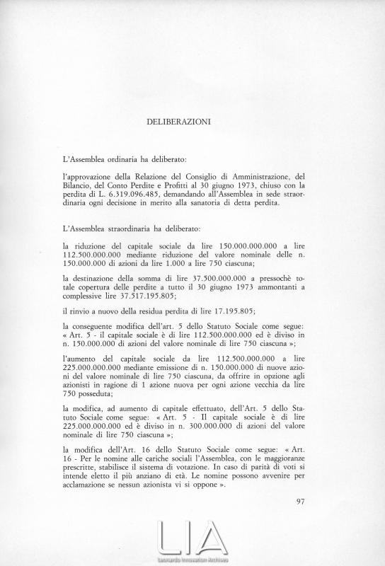Deliberazioni dell'Assemblea