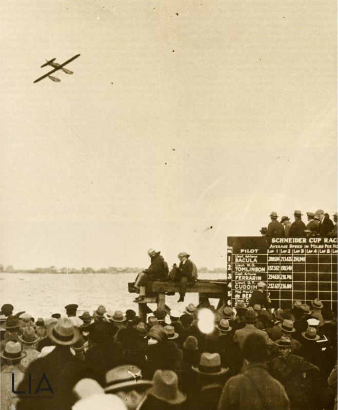 Idrocorsa M.39 in volo durante la gara della Coppa Schneider a Norfolk (US)