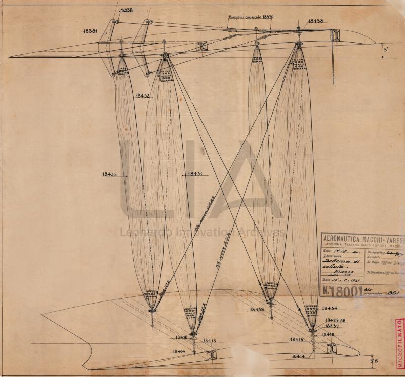 Idro M.18 tipo ricognizione - Schema di cellula: fianco