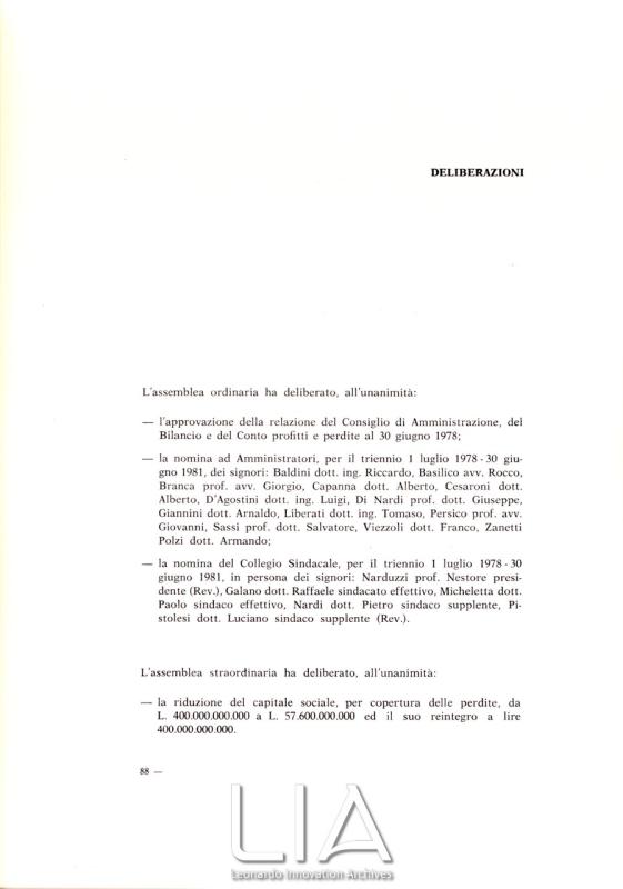 Deliberazioni dell'Assemblea