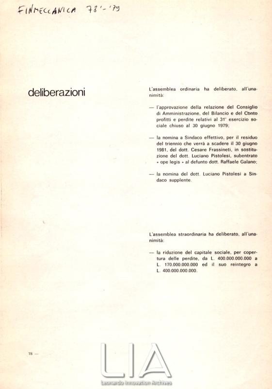 Deliberazioni dell'Assemblea