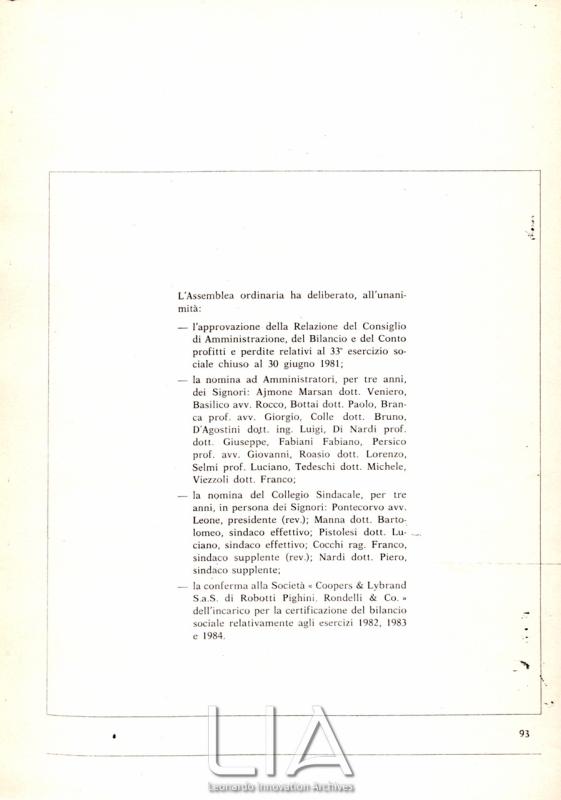 Deliberazioni dell'Assemblea