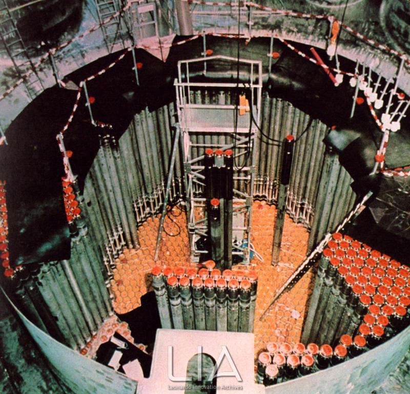 NIRA - particolare del reattore veloce autofertilizzante Superphénix da 1.200 megawatt di Creys Malville
