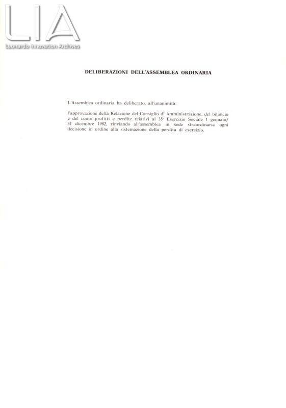 Deliberazioni dell'Assemblea ordinaria