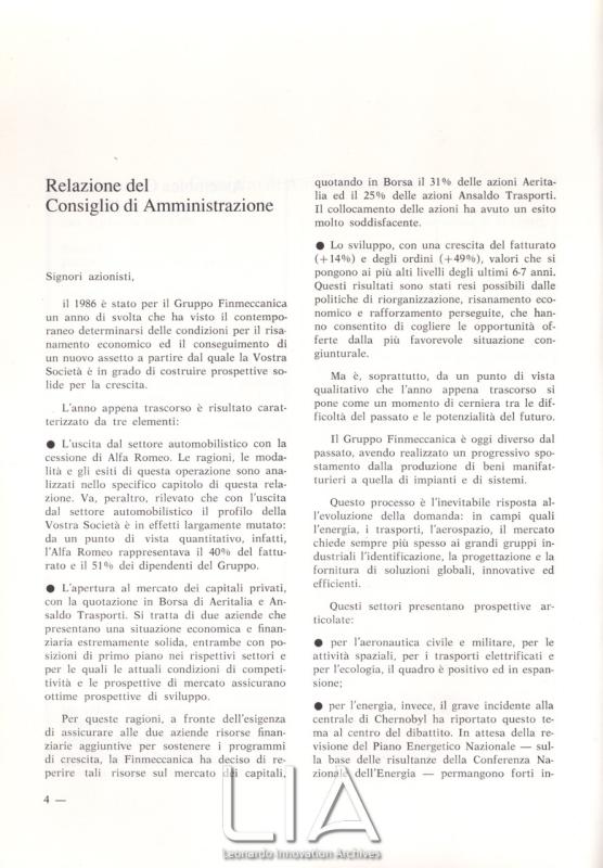 Relazione del Consiglio di Amministrazione pag. 1