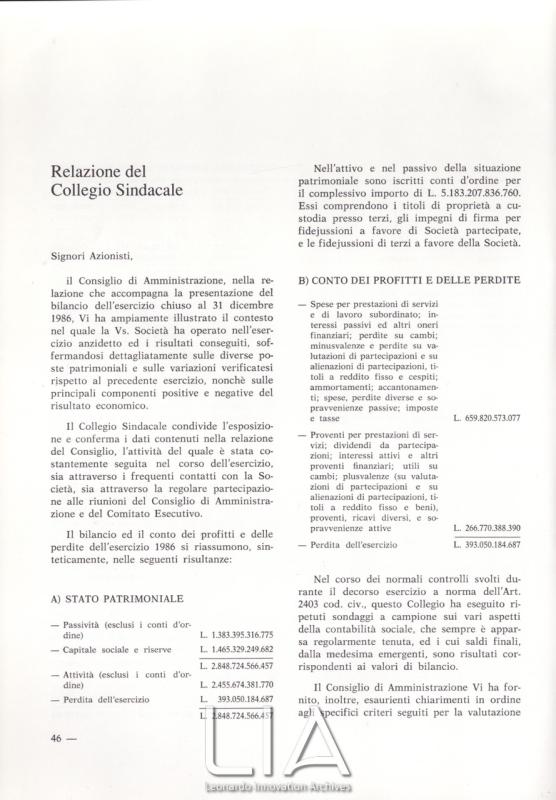 Relazione del Collegio Sindacale pag. 1