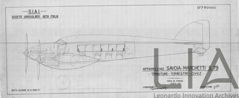 SIAI Marchetti - S.79 - Trimotore terrestre civile