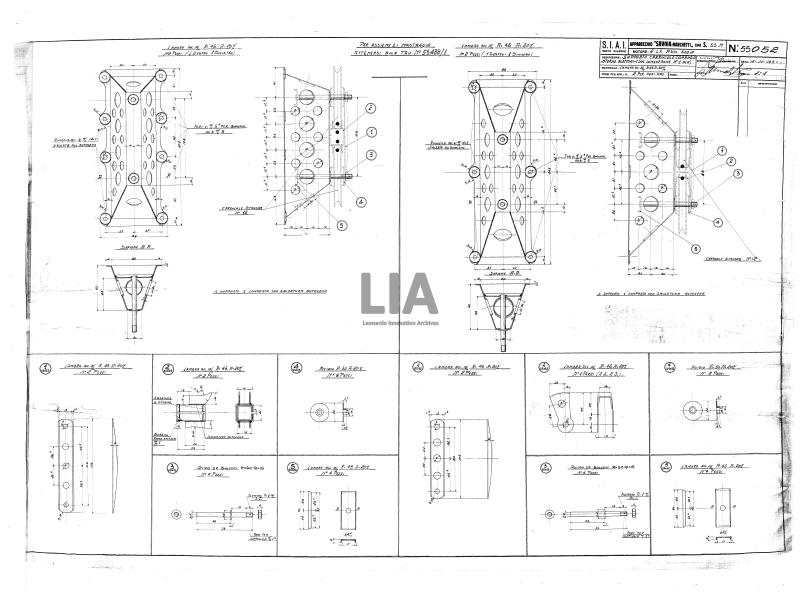 SIAI Marchetti - S.55M  - Supporto carrucole comando interno alettoni (sul longherone n1 ala)