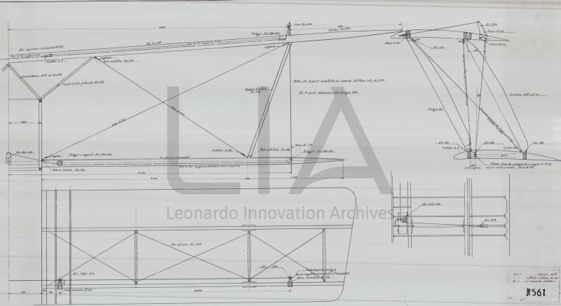 Hanriot H.D. 1  - assieme cellula e cavi comando alettone
