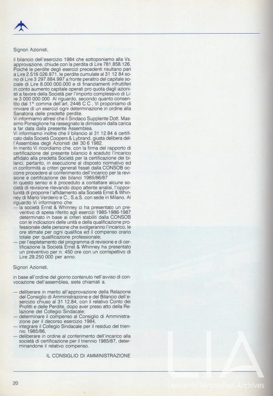 Relazione bilancio esercizio 1984 - p. 22