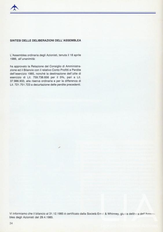 Relazione bilancio esercizio 1985 - p.34
