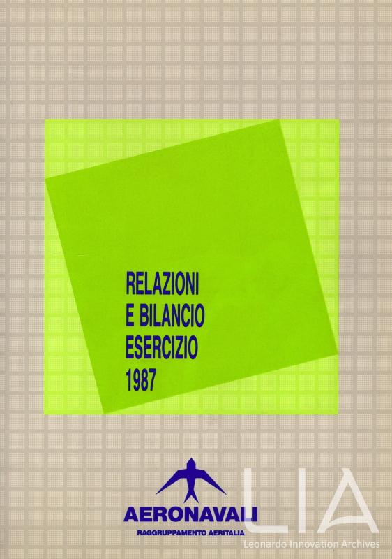 Relazione bilancio esercizio 1987 - Copertina