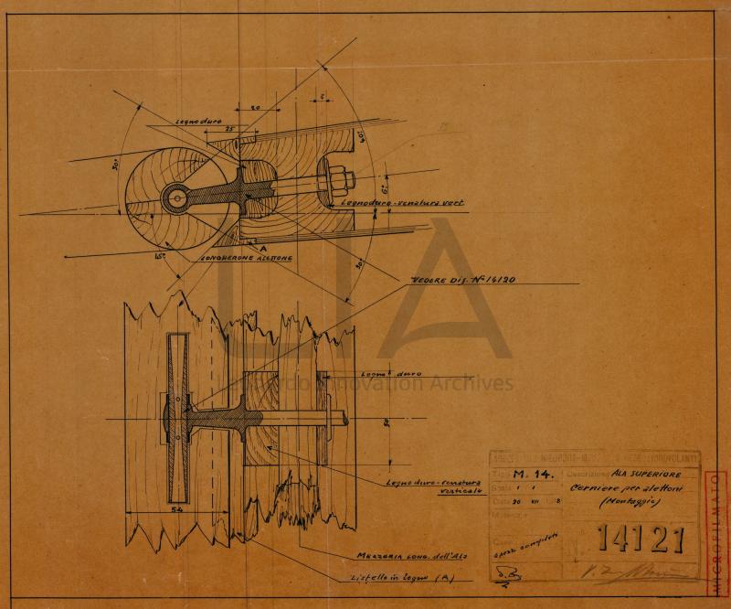 Nieuport Macchi -Biplano monoposto da caccia M.14 - ali superiori e alettone