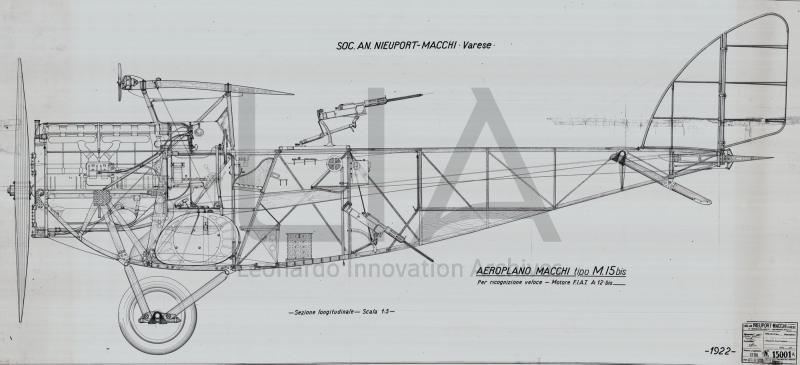 Nieuport Macchi - Ricognitore terrestre  veloce M.15 - vista laterale