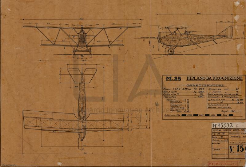 Nieuport Macchi - Ricognitore terrestre  veloce M.15 - trittico