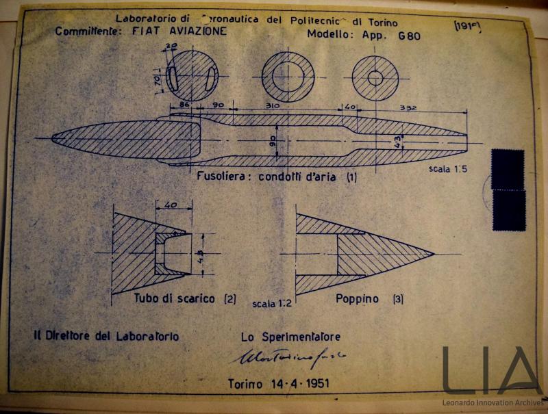 G80_sezioni del modello per prove in galleria del vento
