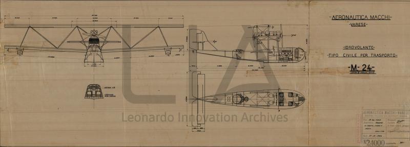 Idrovolante Macchi M.24 civile - trittico