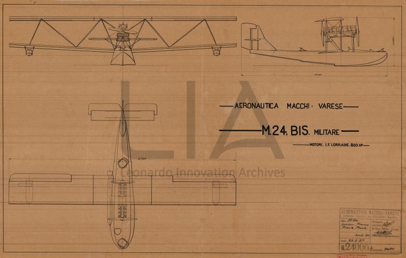 Idrovolante Macchi M.24 militare - trittico