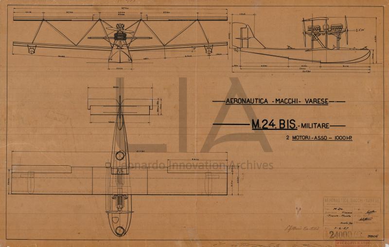 Idrovolante Macchi M.24 militare - trittico