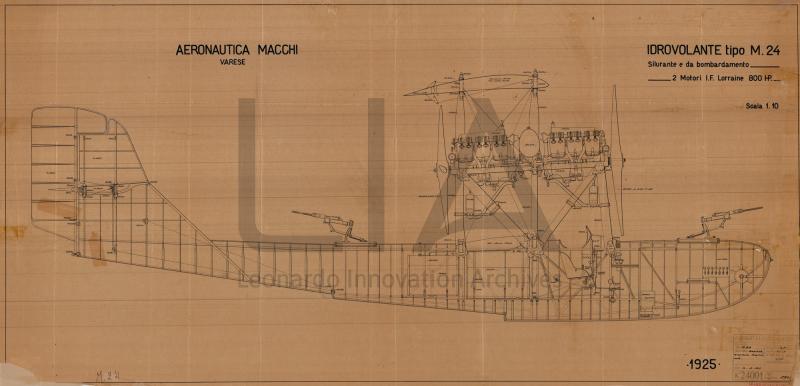 Idrovolante Macchi M.24 militare - vista laterale