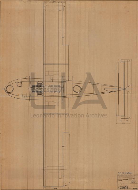 Idrovolante Macchi M.24 BIS militare - vista in pianta