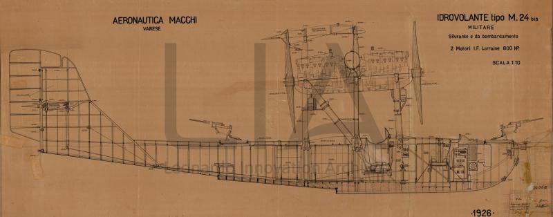 Idrovolante Macchi M.24 BIS - tipo militare - vista laterale