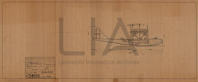 Idrovolante Macchi M.24 - 800 HP. Cellula ingrandita  - vista laterale