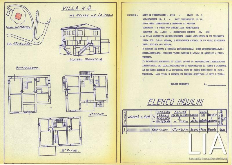 Prospetto della villa n. 3