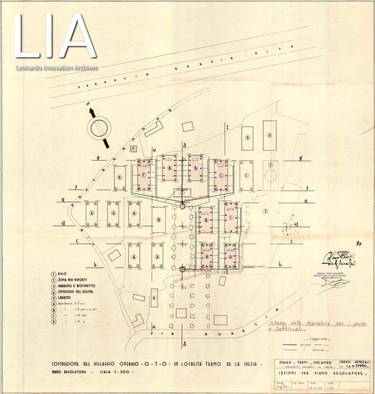 Progetto iniziale del villaggio operaio di Melara
