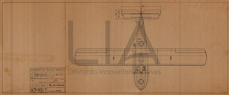 Idrovolante Macchi M.24 - 800 HP. Cellula ingrandita  - vista in pianta