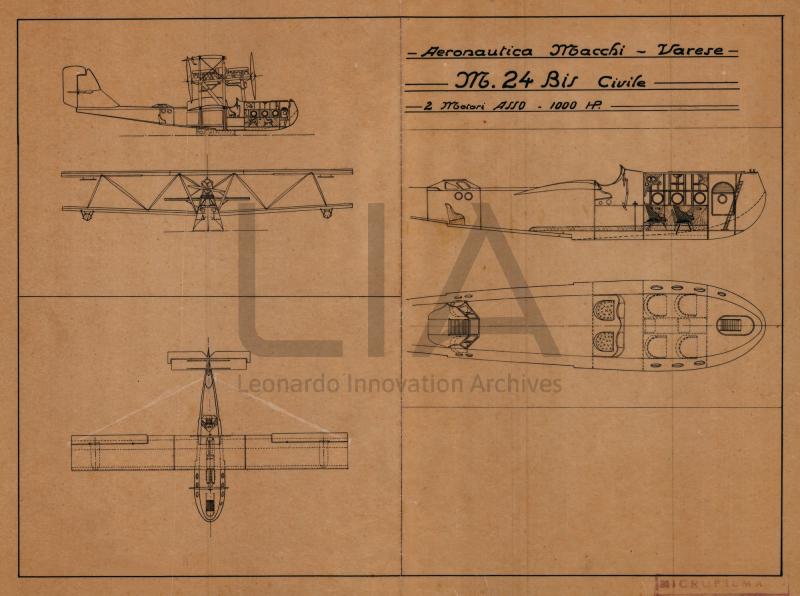 Idrovolante Macchi M.24 bis civile - trittico