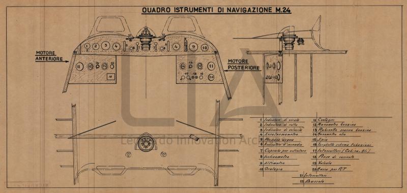 Idrovolante Macchi M.24 - quadro strumenti di navigazione