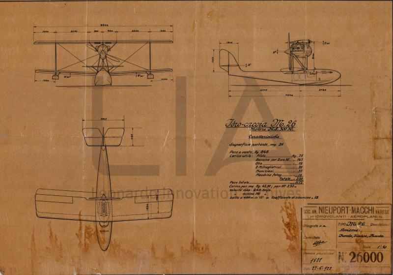 Idrovolante Macchi M.26 - trittico