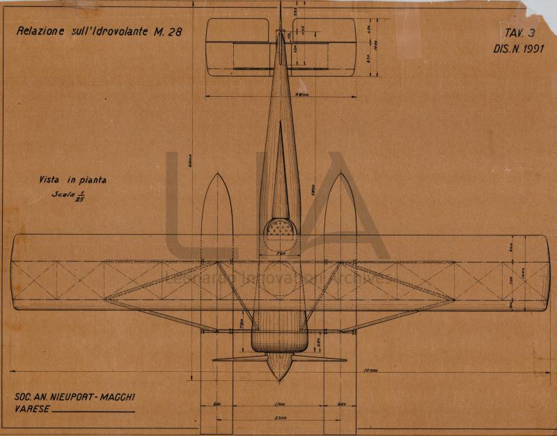 Idrovolante Macchi M.28 - vista in pianta
