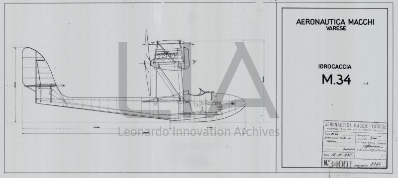 Idrocaccia Macchi M.34 - vista  laterale