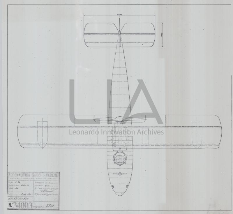 Idrocaccia Macchi M.34 - vista  in pianta