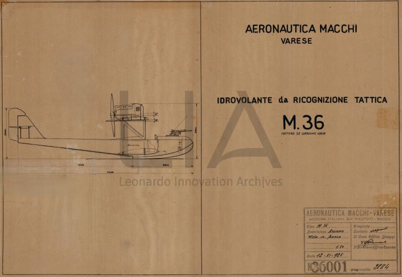 Idrovolante da ricognizione tattica Macchi M.36 - vista laterale