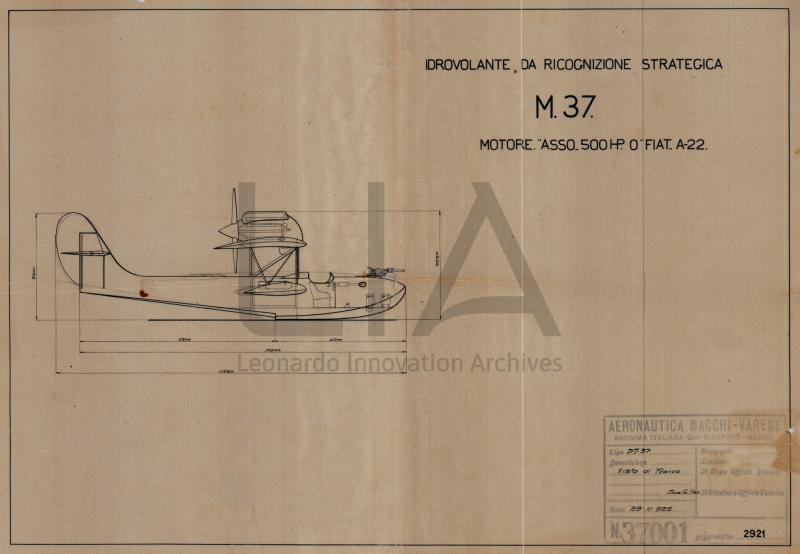 Idrovolante da ricognizione strategica M.37 - vista  laterale