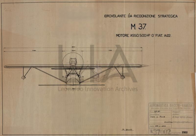 Idrovolante da ricognizione strategica M.37 - vista  frontale