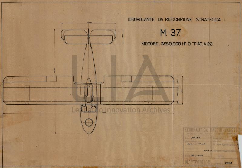 Idrovolante da ricognizione strategica M.37 - vista in pianta