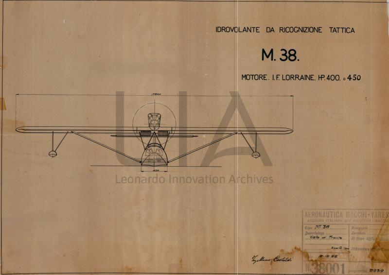 Idrovolante da ricognizione tattica M.38 - vista frontale
