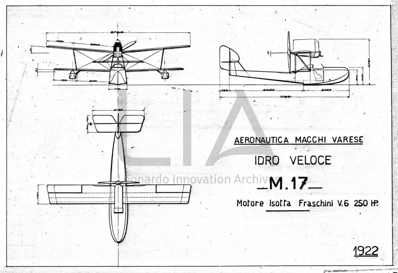 Idro veloce Macchi M.17 - trittico - copia su lucido