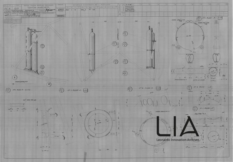 SIAI Marchetti - SM75- Sistemazione bombola S.I.L.M.A. motori centrale e laterali