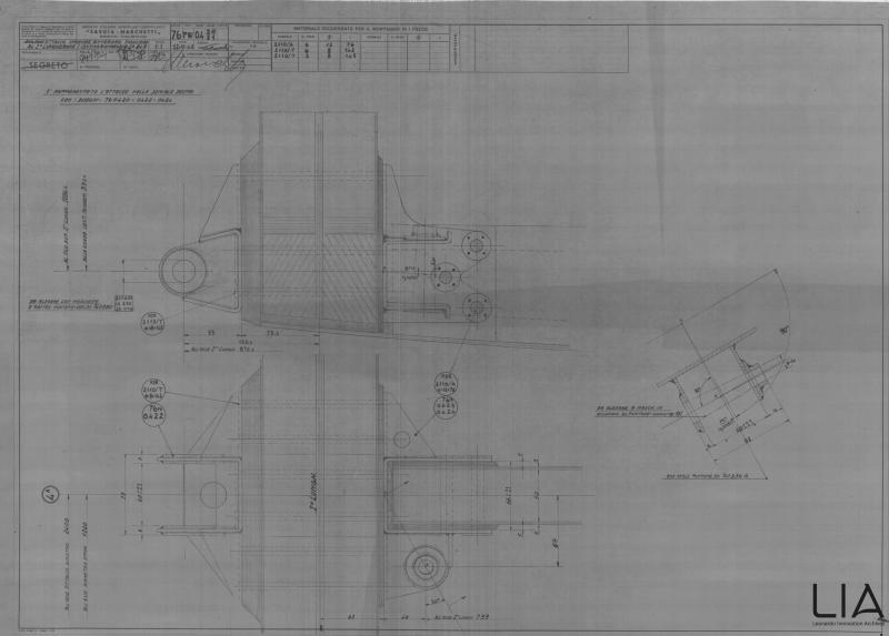 SIAI Marchetti - SM76 - Assieme di montaggio attacco inferiore anteriore fusoliera al primo longherone in centina rinforzata n° 4 ala